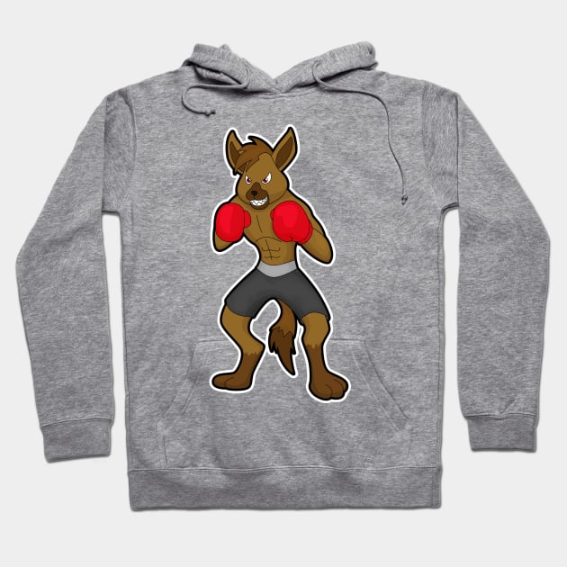 Hyena at Boxing with Boxing gloves Hoodie by Markus Schnabel